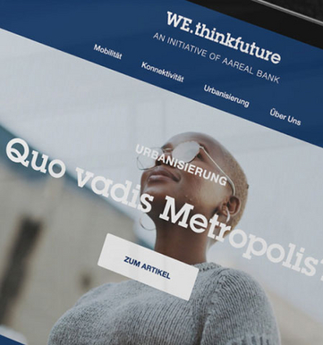 Homepage of the WE.thinkfuture website